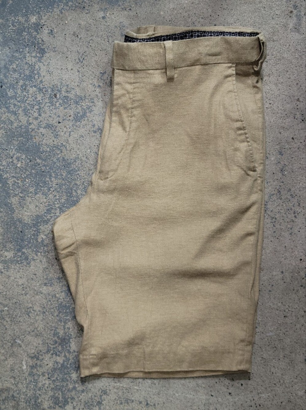 Enro Linen-Blend Mens walking shorts Beige Size 36 Stretch